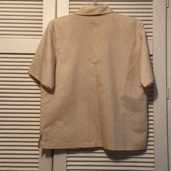 Seamstress Made Short Sleeved Button Down Checked Blouse - Picture 2 of 4
